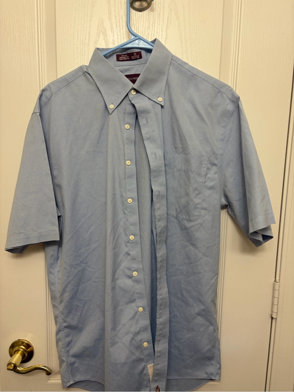 Nordstrom Light Blue Short-Sleeve Button-Down Shirt